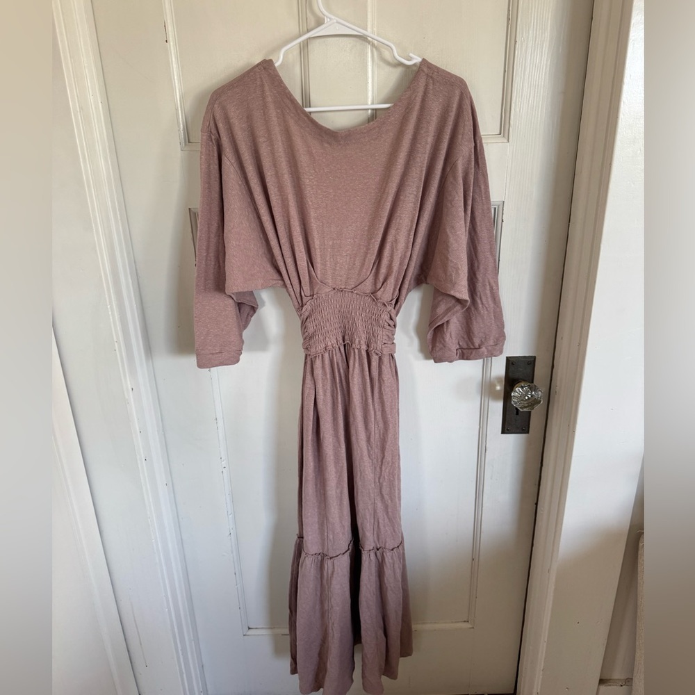 Free People FP Beach Garcia midi dress size small. Taupe/mauve color‎